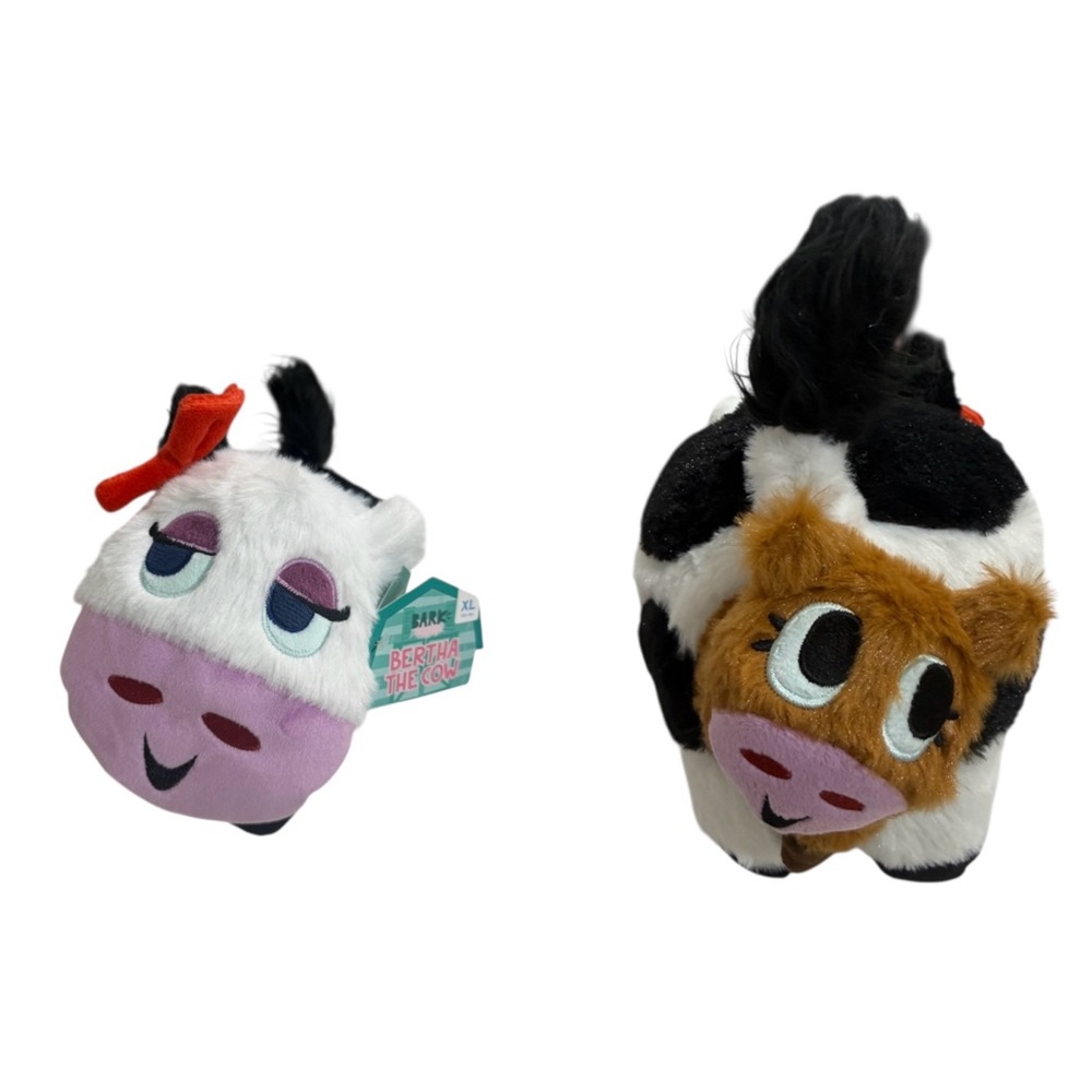 New Bark Box " Bertha the Cow " Dog Toy Cow Giving Birth to Calf Extra Large